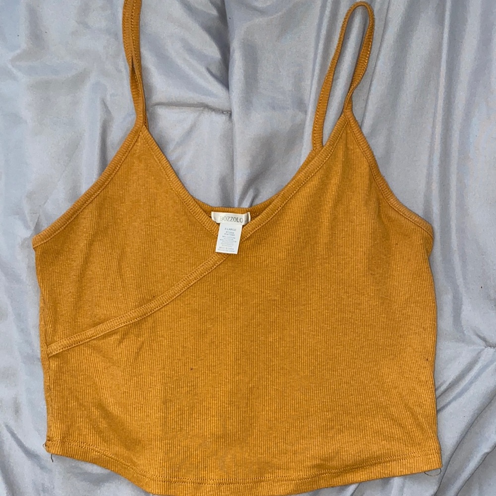 Tillys XL mustard cropped tank top
